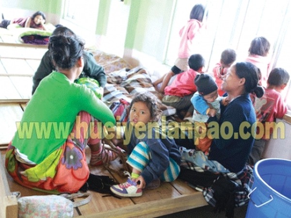 Relief camp for hailstorm affected people 