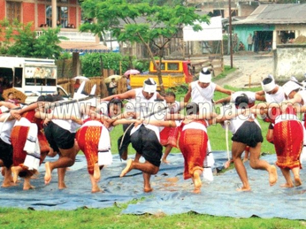 A troupe performing during the cultural meet at Kangpokpi