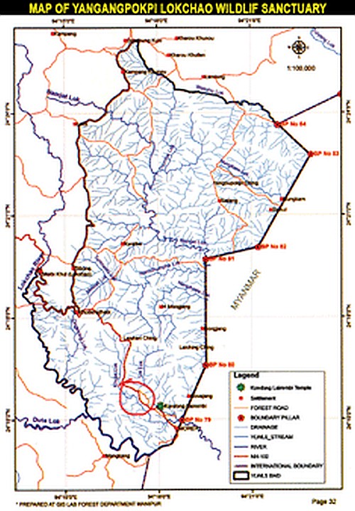 Map of Yaingangpokpi Lokchao Wildlife Sanctuary