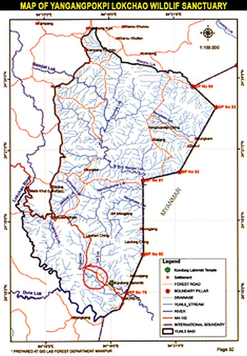 Map of Yaingangpokpi Lokchao Wildlife Sanctuary