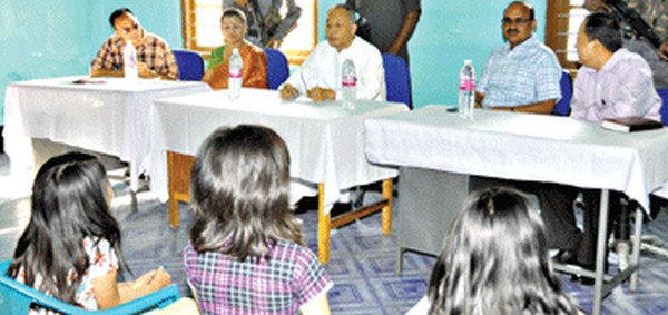 File pic of the CM meeting the young girls who were rescued from the Jaipur home