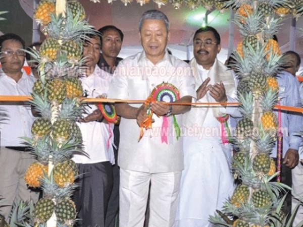 Dy CM Gaikhangam cutting the ribbon to inaugurate the festival