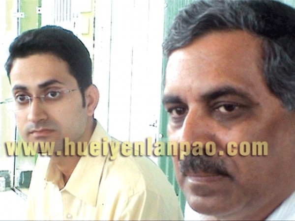 Two engineers of the Kolkata-based RN Sinha Constructions Ltd speaking to media after being released by their abductors