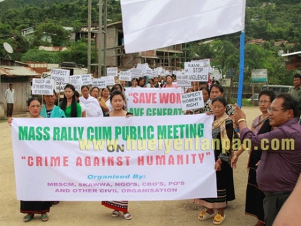 Mass rally cum public meeting on crime against women being flagged off at Senepati