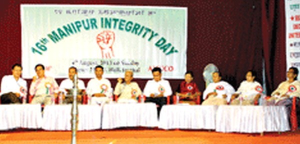 Members at the dais during Integrity Day observance