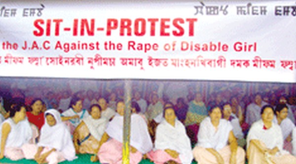 Sit in staged against rape of disabled girl