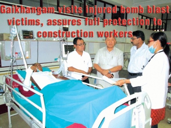 Deputy Chief Minister Gaikhangam  visiting the injured victims