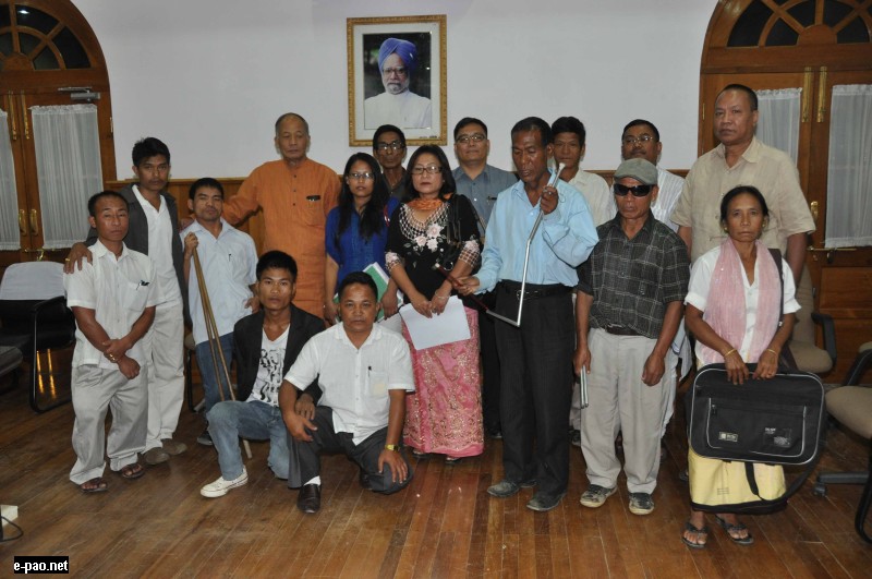 Chief Minister with representative of the All Manipur Tribal Disable Students Association