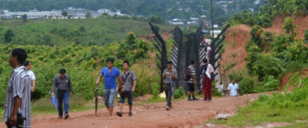 The fencing at the border