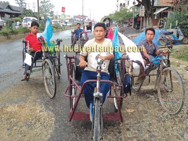 Protest rally on wheel-chairs