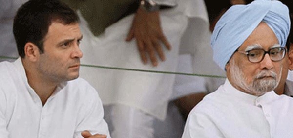 Rahul Gandhi in a meeting with Manmohan Singh
