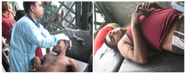 The injured labourers at Silchar Medical College