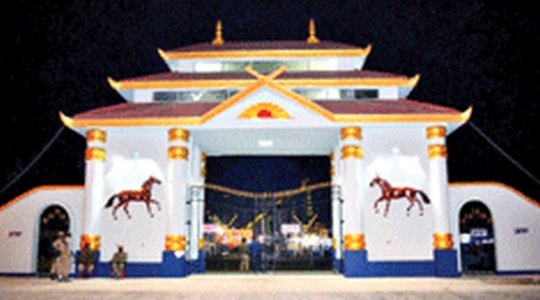 The gate put up during the Sangai Festival