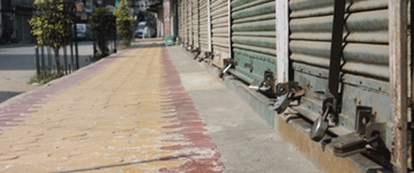 Shops under locks during the bandh on October 15
