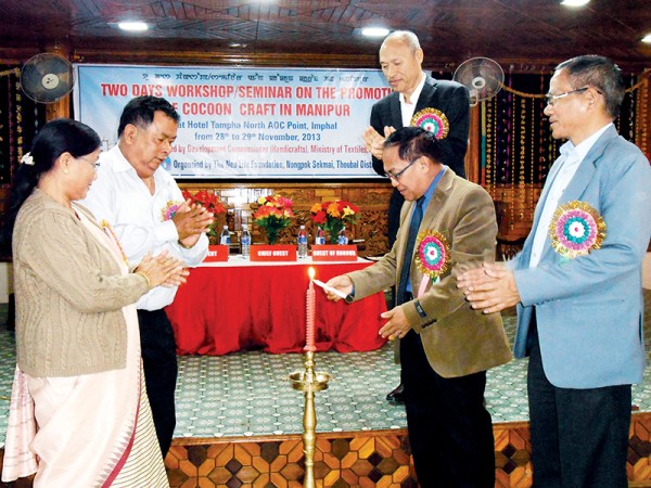 The inaugural function of a two-day seminar on cocoon craft being held at Hotel Tampha, North AOC on Thursday