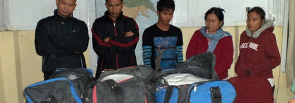 The drug traffickers along with the drugs seized produced before media persons