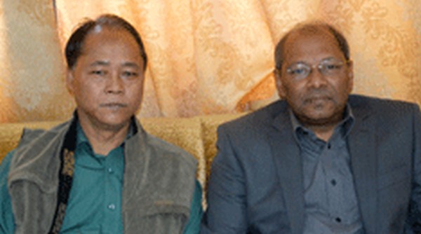 CS Lawmkunga with the Indian Ambassador to Myanmar Gautam Mukhopadhyay