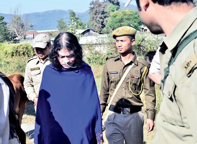 Irom Sharmila produced before the court of JMIC Imphal East at Lamphelpat