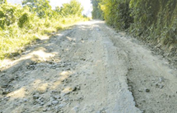 A dilapidated road section in Tamenglong district