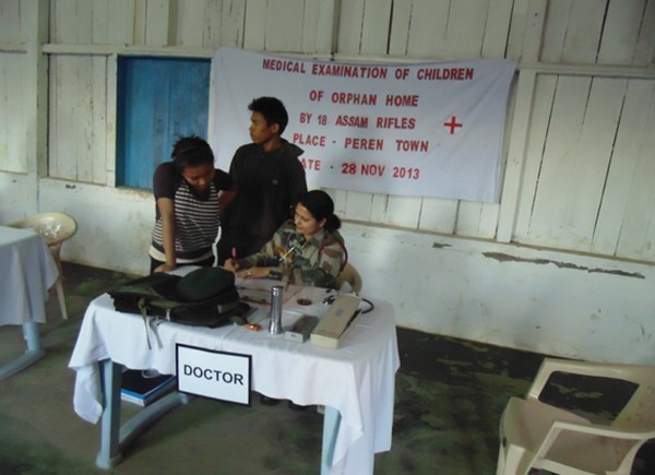 Assam Rifles organizes medical camp at Orphanage Home , Christian Servanthood Ministry, Peren
