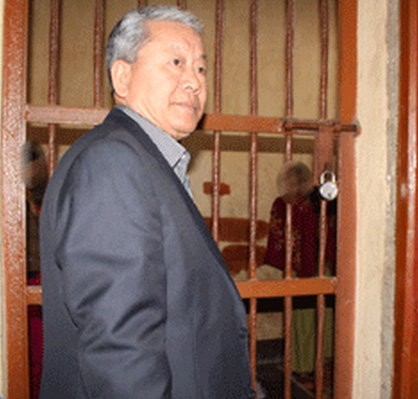 Dy CM Gaikhangam inspecting the lock-up of Imphal East district police station