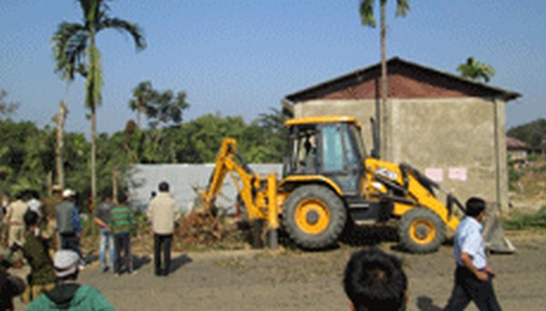 A JCB being put into service