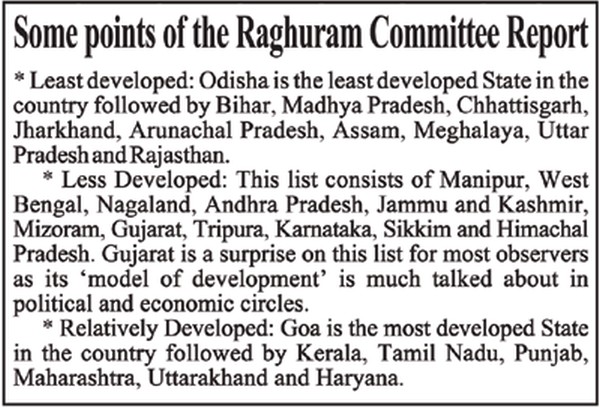 Some points of the Raghuram Committee's report 