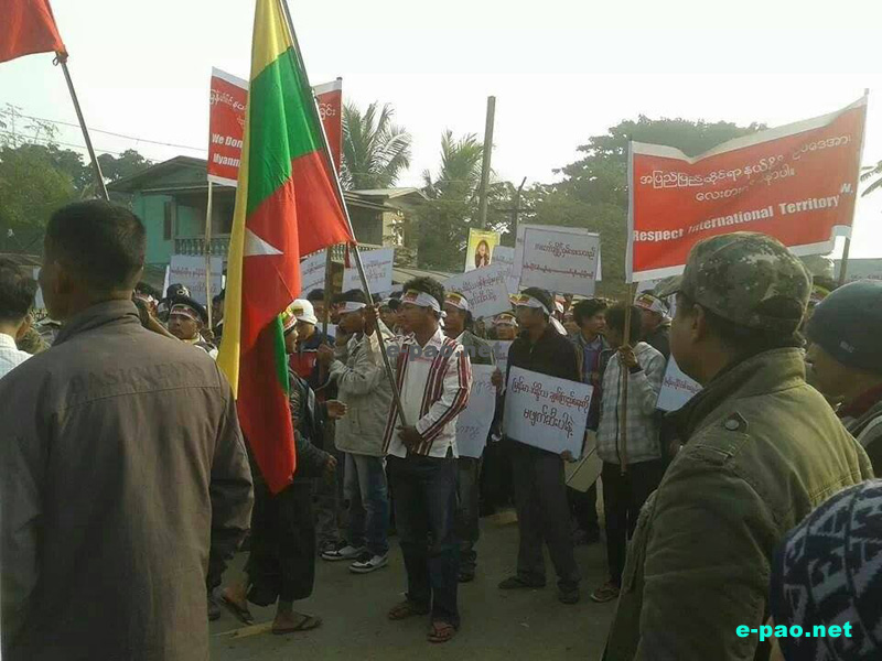 Rally at Tamu by Myanmarese aginst ICP   :: 24 December 2013