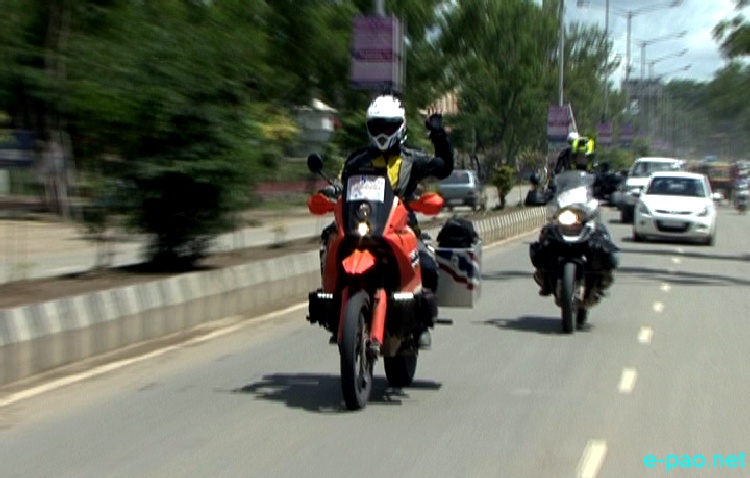 South Asian Tourists (27 from Thailand and 1 from Malaysia) on caravan and bikes crossed Imphal :: 22nd June 2013