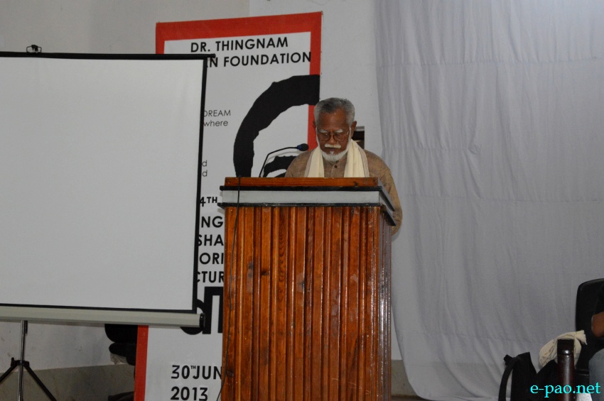 4th Dr Thingnam Kishan Memorial Lecture  by Padmashree Heisnam Kanhailal at Hotel Imphal :: June 30 2013