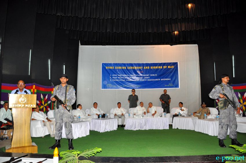 155 cadres of four different underground groups 'Surrendering / Home Coming Ceremony' at 1st MR, Imphal  :: 09 September 2013
