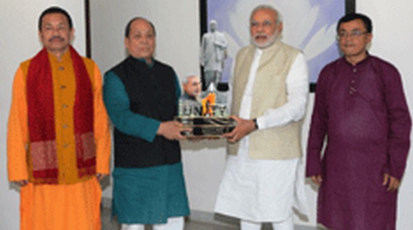 State BJP leaders with party chief Narndra Modi