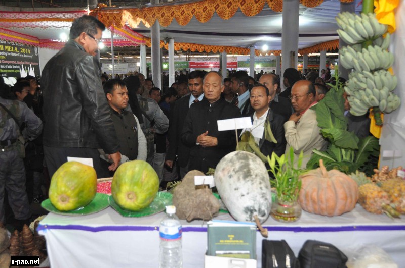 Chief Minister,Manipur attend closing function of State Level Krishi Mela 2014 at Iboyaima Sumang Lila Shanglen