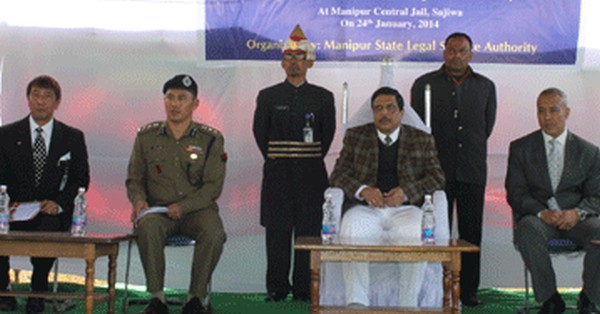 Chief Justice of Manipur High Court flanked by ADGP (Prisons) and SSP Prisons