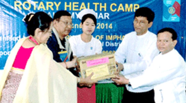 Rotary Club of Imphal gifting at Kaleh General hospital