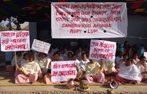 Local womenfolk stage sit-in