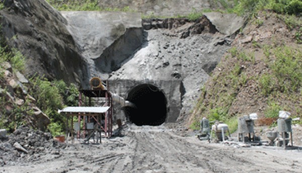 A tunnel being dug for the Imphal-Jiri rail line, which is a National project