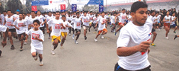 Runners taking part in the marathon