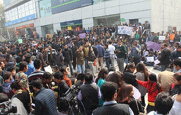 NE students protest death of Nido Taniam in New delhi