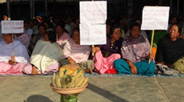 A protest staged against the bomb attack