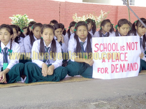  sit-in-protest was staged by staffs and students of Regular English High School