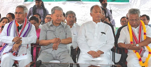 CM, DyCM with Congress MPs Thangso Baite and Dr Th Meinya attend a reception function