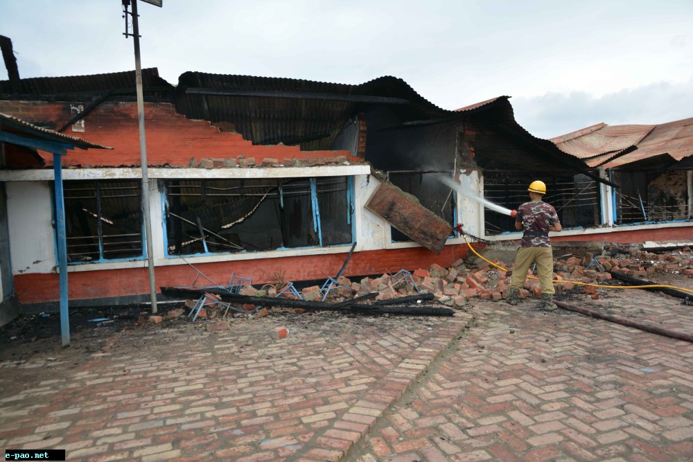Fire at Kendra Vidyalaya (Central School) at Lamphelpat 