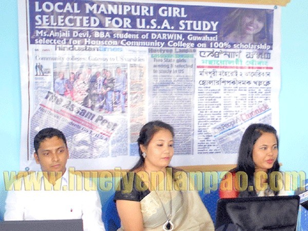 Khundrakpam Anjali at a  press conference