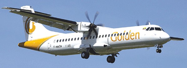 An air borne aircraft of Golden Myanmar Airlines