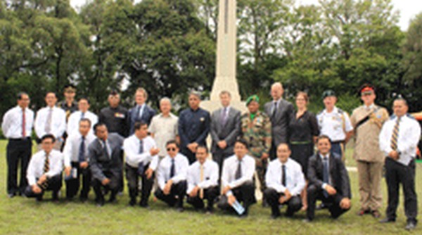 The dignitaries at the War Cemetery