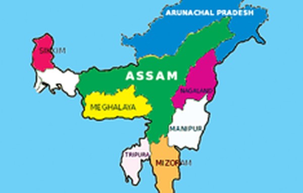 Map of North East (NE) India