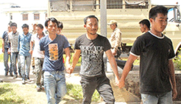 Arrested NSCN-IM cadres being produced before Chief Judicial Magistrate, Imphal East