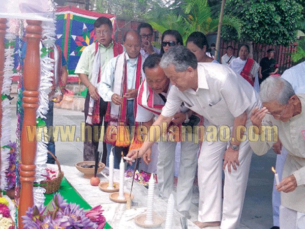 Deputy Chief Minister Gaikgangam during the observance of 83rd death anniversary of freedom fighter Haipou Jadonang