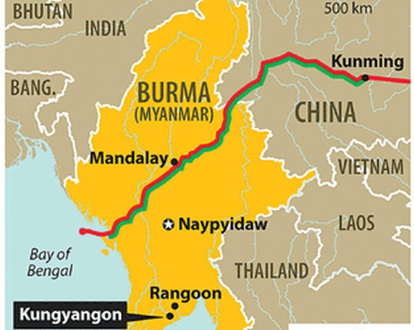 Map of India-Myanmar-Thailand